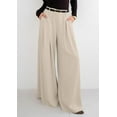 thumbnail image 4 of PRETTYGARDEN Womens Fall Wide Leg Trousers High Elastic Waist Loose Pleated Long Flowy Palazzo Work Pants with Pockets, 4 of 7