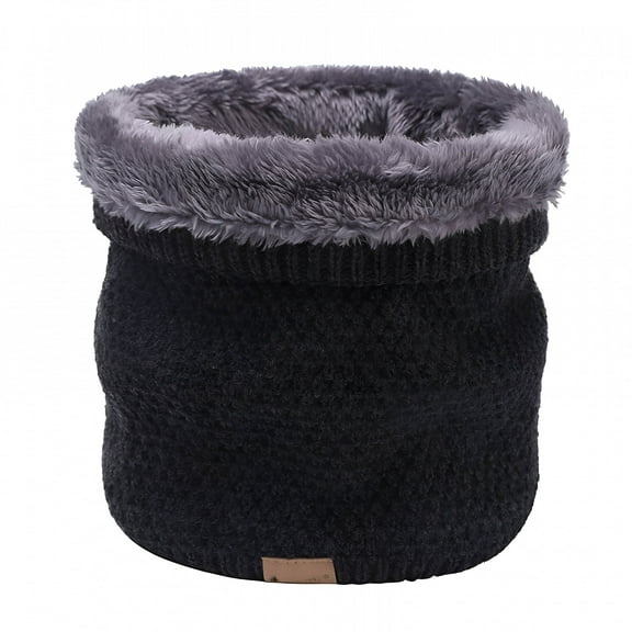 TELOLY Unisex Warm Winter Ring Scarf Women Men Knitted Neck Scarves Thick Muffler-Dark Gray