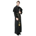 thumbnail image 3 of HDE Men's Priest Costume Halloween Party Outfit Traditional Vestments With Robe Collar and Sash Adult One Sized, 3 of 4