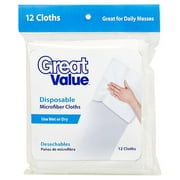 Great Value Disposable Microfiber Clothes, 12 sheets