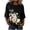 Black, variant on DeHolifer Women's Tops 3/4 Sleeve Floral Printed Crewneck Casual Loose Lightweight Tee T-Shirts Purple L