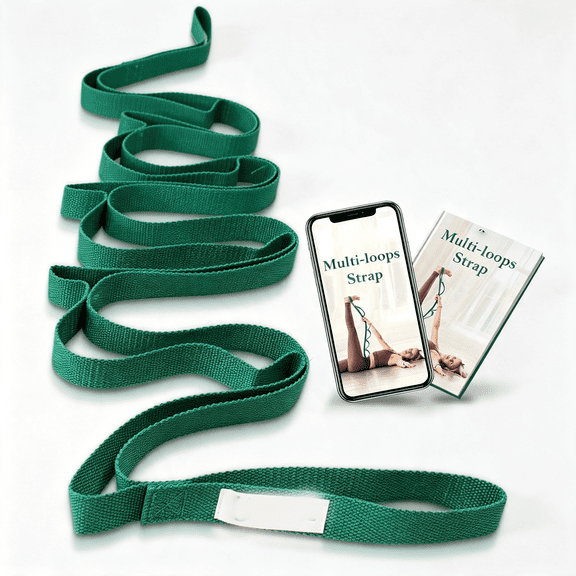 BESTSKY Stretching Strap,10-Loop Non-Elastic Yoga Strap,Designed for Stretching,Yoga,Pilates and Rehab with 10 Loops,Durable Webbing and a Longer 79-Inch Design