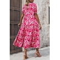 thumbnail image 2 of PRETTYGARDEN Women's Summer Casual Boho Dress Floral Print Ruffle Puff Short Sleeve Flowy Midi Beach Party Dresses, 2 of 8