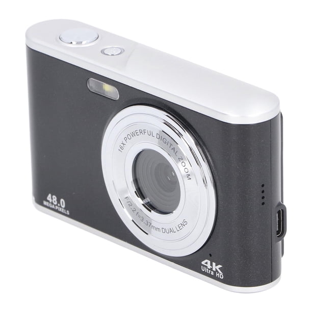 Cámara Digital 4K, Cámaras Compactas de Apuntar y Disparar de 48 MP Con Zoom Digital de 16x, Enfoce Autico, Deteció de Rostra, Cámara de Vlogging Con Pantalla IPS de