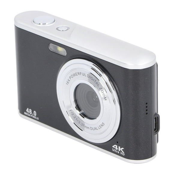 Cámara Digital 4K, Cámaras Compactas de Apuntar y Disparar de 48 MP Con Zoom Digital de 16x, Enfoce Autico, Deteció de Rostra, Cámara de Vlogging Con Pantalla IPS de