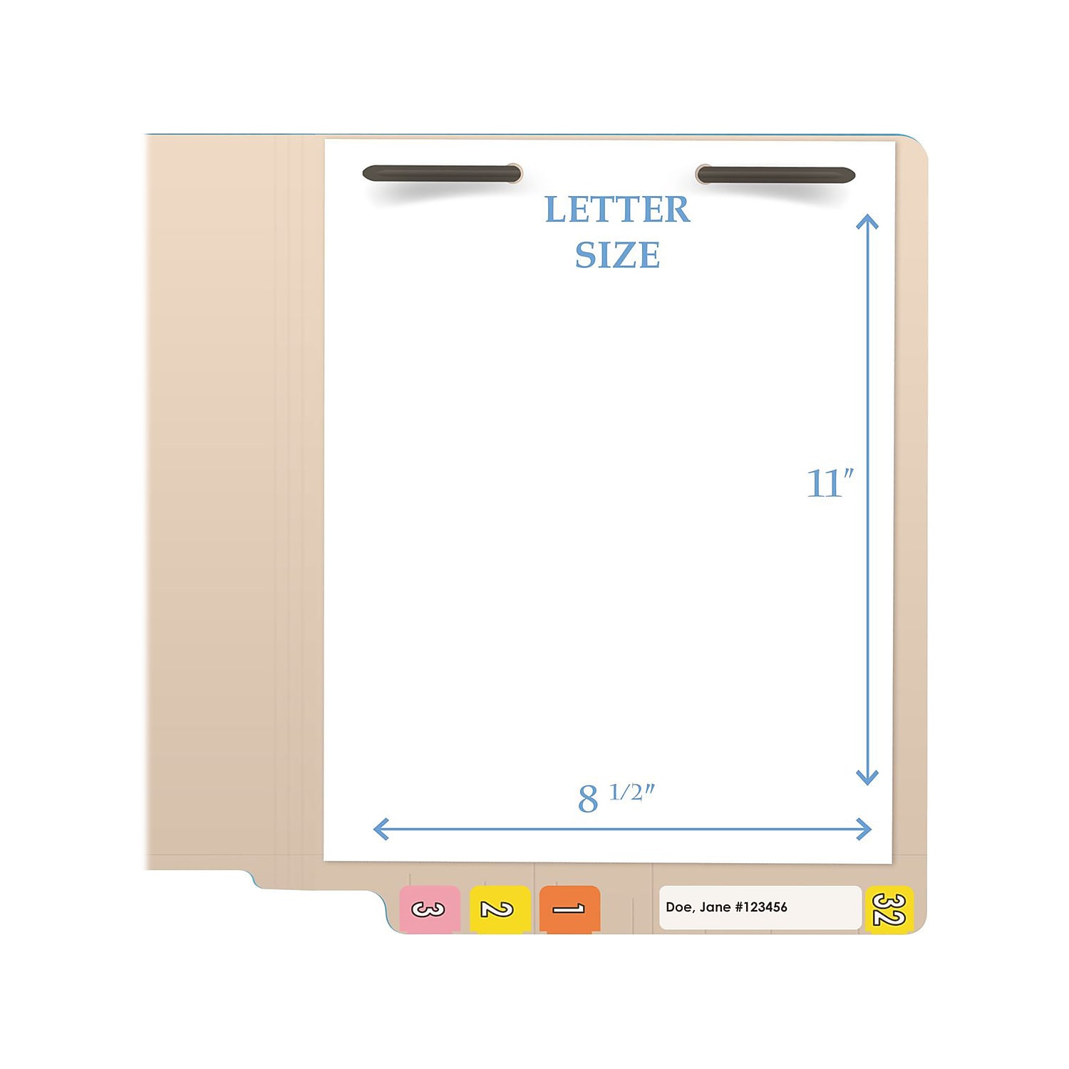 Medical Arts Press Reinforced End Tab File Folder Straight Cut Letter-Size Manila 50/Box (S-01323)