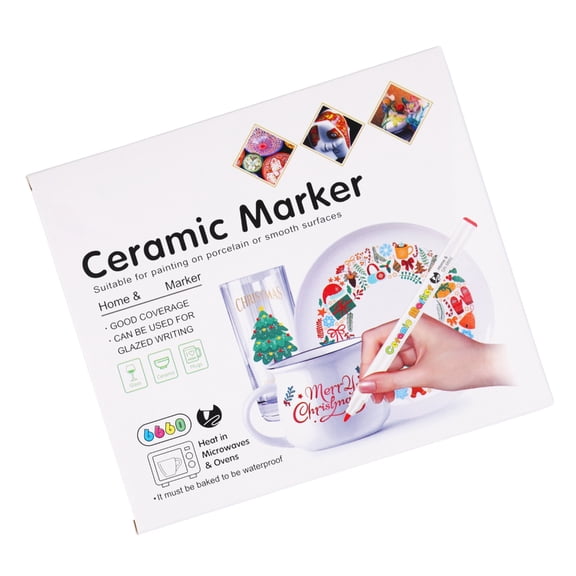 7829 12Pcs Waterproof Ceramic Marker Fade Resistant Acrylic Paint Pen Permanent Marker for Painting on Ceramic Glass Wood