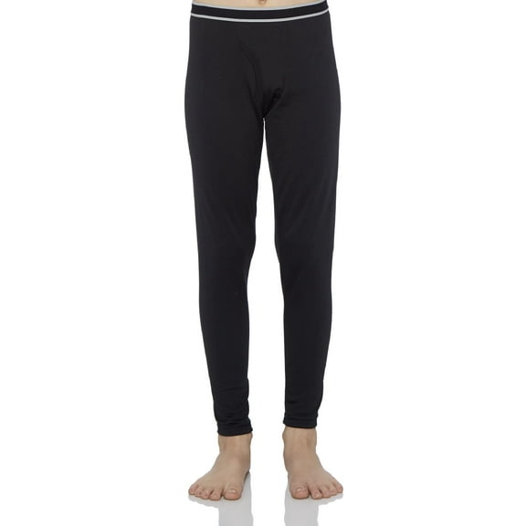 Rocky Kids Base Layer Thermal Pants Long Johns Fleece-Lined Bottoms, Black Medium