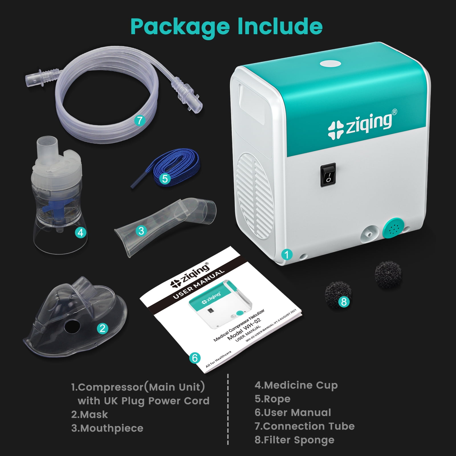 Portable personal air purification humidifier