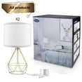 thumbnail image 6 of CJC 2 Pack Table Lamp 16" Modern Table Desk Lamp for Bedroom Living Room Hollowed Out Base, 6 of 10