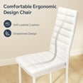 thumbnail image 6 of Dining Table Set for 4,Asofer Home Kitchen Glass Dining Set with 4 PU Leather Chairs, Modern Thick Tempered Glass Table, White, 6 of 6