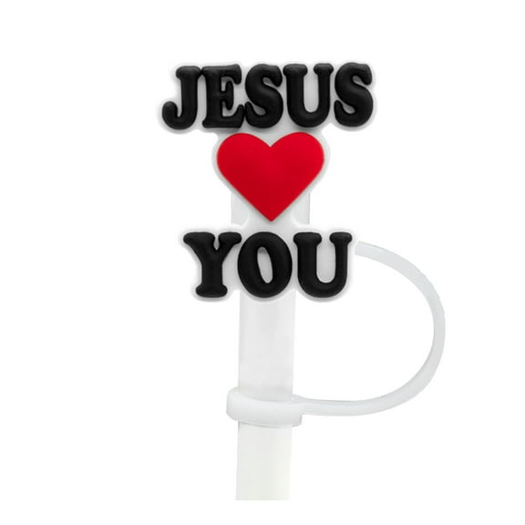 Silicone Straw Cover Biblical Christmas Design Seal Leak Proof Fit 8.0mm Straw Lightweight Reusable