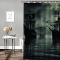 thumbnail image 2 of Fenyluxe Norse Decor Vikings Ship Shower Curtain Liner, Fantasy Boat Art Black and White Color Sailing Dragon Ship Curtain for Bathroom/Washroom with Hooks Waterproof,Gift for Man//Woman 60x72, 2 of 7