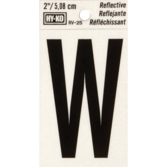 Hy-Ko Products 79317 2 in. Reflective Vinyl Letter W