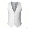 thumbnail image 4 of Ceisia Men's Slim V-Neck Single-Breasted Suit Sleeveless Polyester Vest Gift, 4 of 4