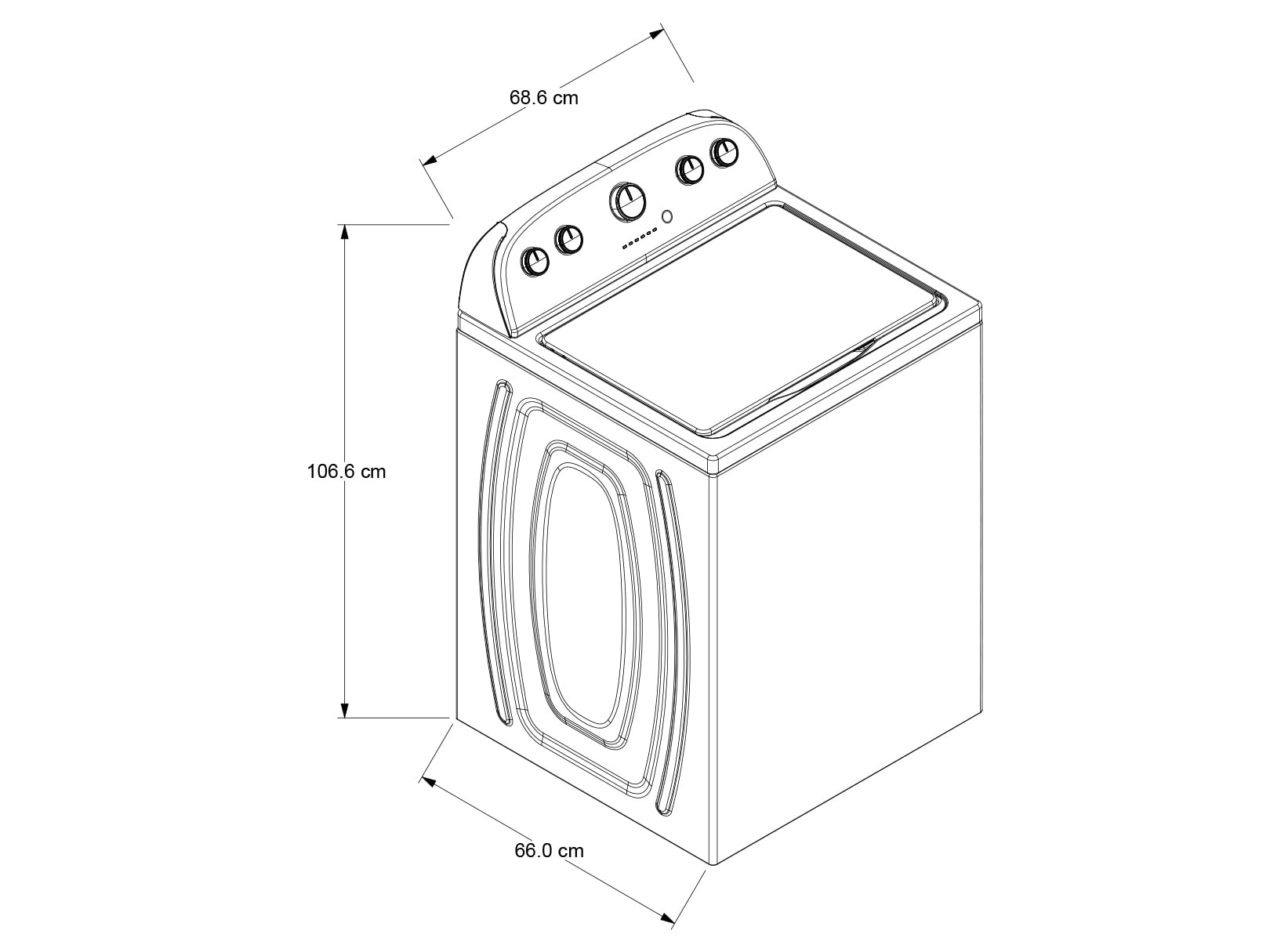 Whirlpool® Brand New 1CWTW4845EW T Washer with 3.5 cu. ft. and 11 Washing Cycles.  Depth: 26” - Height: 42” - Width: 27”