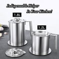 thumbnail image 6 of 304 Stainless Steel Grease Strainer and Container - 1.8 L/1.9 Quart Large Oil Storage Pot Grease Keeper with Dust-Proof Lid & Easy Grip Handle - for Bacon, Kitchen Cooking or Frying Oil, 6 of 6