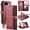 Red, variant on For Google Pixel 10 A Wallet Case with Card Slots, Leather Detachable Wristlet Strap 3-in-1 Zipper Pocket and Magnetic Flip Folio, RFID Blocking Card Holder Stand Case for Women and Men,Black