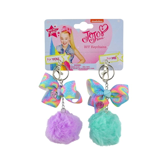Keychain - 2pk Furball BFF Jojo Siwa - Green Pom Pom Ball Fashion Purse Punk
