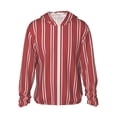 thumbnail image 1 of Vsdgher Rayures Rouge Blanc Imprimé Sweat à Capuche Adulte pour Hommes Femmes, Manches Longues Protection Solaire Chemises de Pêche pour Course Natation-Grand, 1 of 7