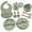 Green, variant on Silicone Baby Feeding Set,9 Pcs Baby Led Weaning Utensils,Baby Suction Bowl,Plates,Bib,Spoons Set,Sippy Cup with Straw,Baby Self Feeding Supplies Set