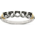 thumbnail image 5 of 14K/Silver Two-Tone Sterling Silver & 14K Five-Stone And Diamond Mother's Ring Semi-Mount (Size 5) Made In Thailand qmr32/5-5, 5 of 5