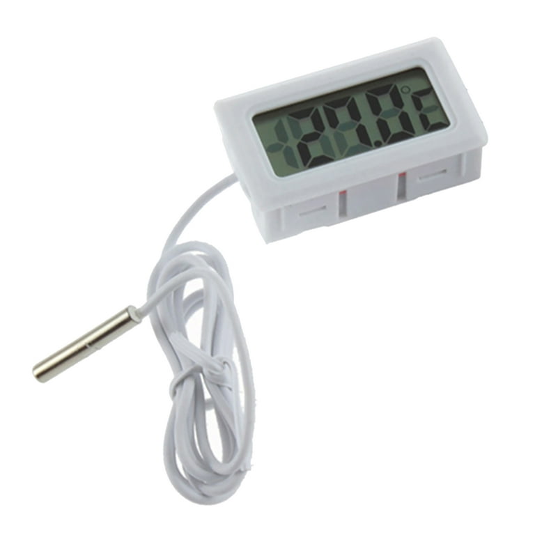 Digital Refrigerator Thermometer LCD Display Thermostat Oven Thermometer Freezer Electronic Temperature Hygrometer with Probe for Vehicle Fish Tank