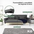 thumbnail image 4 of Sofá Cama Reclinable Para 3 Personas Poliéster Tipo Terciopelo Kingshouse gris oscuro 5, 4 of 8