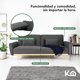 thumbnail image 4 of Sofá Cama Reclinable Para 3 Personas Poliéster Tipo Terciopelo Kingshouse gris oscuro 5, 4 of 8