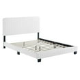 thumbnail image 2 of Celine Channel Tufted Performance Velvet Queen Platform Bed White, 2 of 7