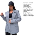 thumbnail image 7 of Women Suit Coat Lapel Long Sleeve Buttons Closure Suit Jacket Solid Color Loose Fit Flap Pockets Casual Business Outwear, 7 of 7