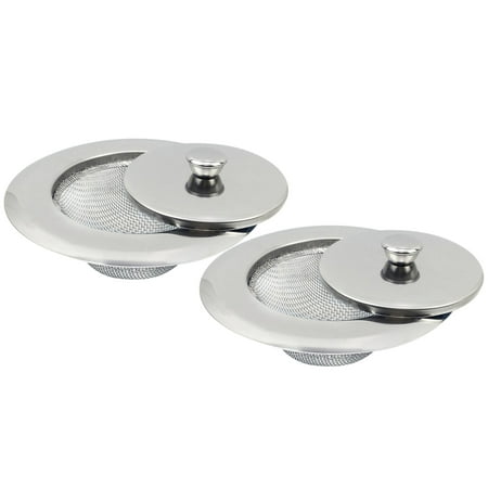 

2pcs Wide Rim Home Stainless Steel Sink Strainer With Lid Bathroom Kitchen Waste