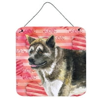 American Akita Love Wall or Door Hanging Prints Red