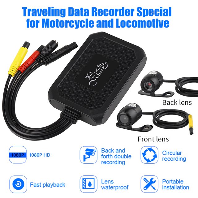 M1 1080P HD motocicleta DVR sistema doble canal Loop grabación Dash Cam Ndcxsfigh Accesorios para autos y motos