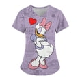 thumbnail image 4 of Uniforme de enfermera para mujer, camiseta de manga corta con cuello en V y estampado de Mickey Mouse de Disney, uniforme de enfermera de trabajo con bolsillos, 4 of 5