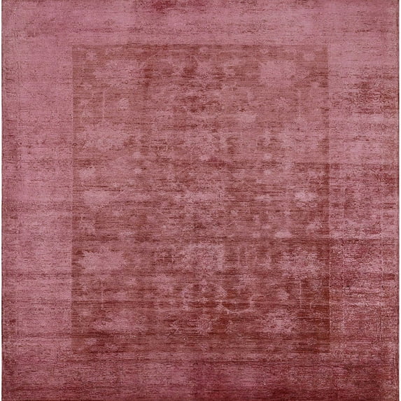 Ahgly Company Machine Washable Indoor Square Industrial Modern Bright Maroon Red Area Rugs, 3' Square