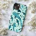 thumbnail image 5 of Teal Whale Shark Pattern Phone Case, Watercolor Marine Life iPhone Cover, Artistic Protective Case for iPhone 17 16 15 14 13 12 11 Plus Pro Max Mini, 5 of 6