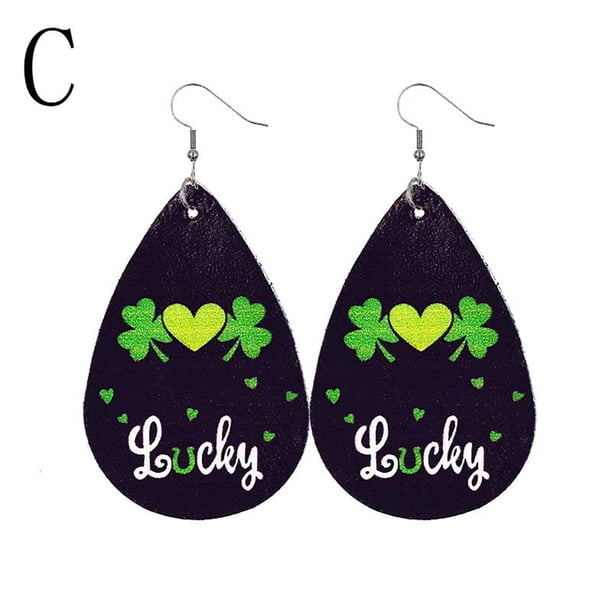 Pendientes para mujer, regalos para mujer, pendientes de San Patricio, pendientes de sombrero verde geométrico irlandés, joyería para mujer, pendientes de moda.