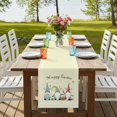 thumbnail image 4 of Table Runners 70 Inches Long Dress Scarves, Happy Easter Farmhouse Coffee/Dining/Kitchen Table Decor, Holiday Table Runner, Cute Gnomes Eggs Spring Daisy Flowers Yellow 13x70 Inch, 4 of 9
