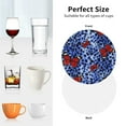 thumbnail image 6 of Lsque Abstract Colorful Butterflies Pattern 4" Drink Coasters Set of 4, PVC Leather Absorbent Coasters, Table Coaster Set Decorative Coffee Cup Coasters Housewarming Gift -Round Shape, 6 of 6