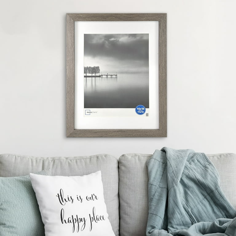 Mainstays – 11x14 Picture Frame – Rustic Gray Bevel Matted Gallery