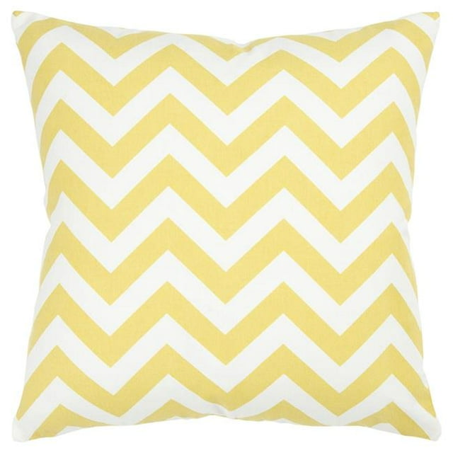HomeRoots 403139 Coussin Chevron Rempli de Duvet , Jaune & Ivoire