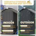 thumbnail image 4 of YODOLLA Outdoor Storage Cabinet with Shelves and Lean to Open-Sided Firewood Racks, Metal Storage Shed Organizer for Garden & Patio in Gray, 4 of 7