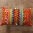 thumbnail image 5 of 20 x 12 Handwoven Cotton Accent Pillow with Jacquard Print, Orange, 5 of 5