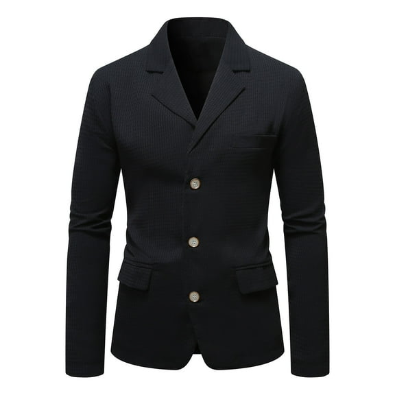 dzxyzu Men's Casual Blazer Slim Fit 3 Buttons Waffle Suit Jackets Lightweight Classic-fit Sport Workwear Outwear Tops 2024 Winter Saving