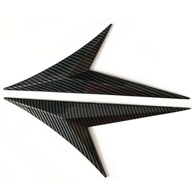 Pack Carbon Fiber Look Wing Badge Sticker Decal Car Body Side Fender Decoration -