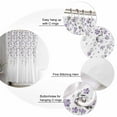 thumbnail image 3 of Flower Purple Shower Curtain, 60" x 72", Grey Cherry Blossoms White Background Waterproof Bathroom Curtain Washable Shower Curtain Set with 12 Hooks, 3 of 6