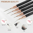 thumbnail image 3 of Metallic Nail Art Pens, Liner Brushes Set, 5PCS Black Color Nail Tools For Long Lines, Thin Details, Fine Drawing, Liner Brush UV Gel Polish Painting Nail Design Sizes 5/8/12/20/25mm, 3 of 14