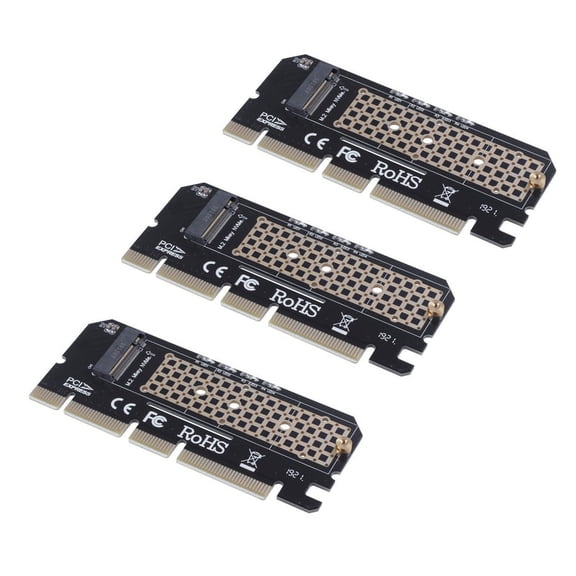3X M.2 NVMe SSD NGFF to PCIE 3.0 X16 Adapter M Key Interface Card Suppor PCI 3.0 X4 Size M.2