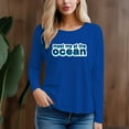 thumbnail image 3 of Women's 300g 100% Cotton Ocean Design Long Sleeve T-Shirt, 3 of 12